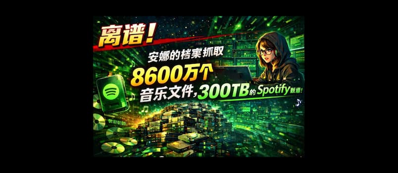 离谱!安娜的档案抓取了 8600 万个音乐文件,300TB 的 Spotify 数据!